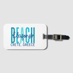 Elfonsi Beach Kreta Griekenland (Oceaan) Bagagelabel