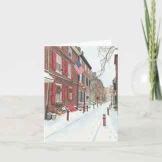 Elfreth's Alley in Philly Christmas Card  Feestdagen Kaart