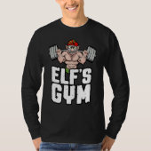 Elf's Gym Squat Leg Day Bodybuilder kerstwerk T-shirt (Voorkant)