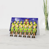 Elfs kerstkaart voor de familie feestdagen kaart (Voorkant)