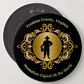 Elgant Black en Gold Moonshine Button (Voorkant /achterkant)