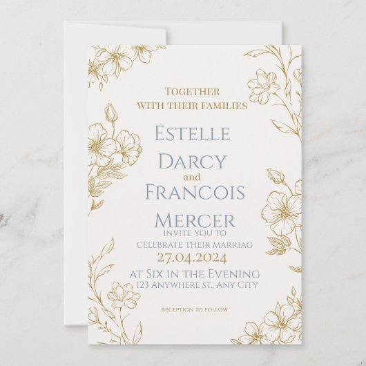 Elgant customizable wedding invitation (Devant)