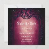 Elgant Gothic Blauwgroen Rust Red ingelijst Save t Kaart (Voorkant)