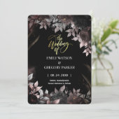 Elgant Gothic Rust Zwart Rozen Save The Date (Staand voorkant)