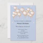 ELGANT MODERN BALLOON LIGHT BLUE BIRTHDAAG KAART (Voorkant)