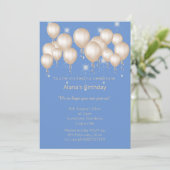 ELGANT MODERN SPRING NAVY BALLOON Sparkle Kaart (Staand voorkant)