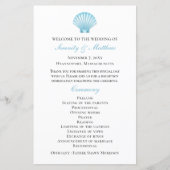 Elgant Shell Blue Nautical Beach Wedding Programme (Devant)