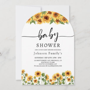 elgante Sunny baby shower de tournesol invitation
