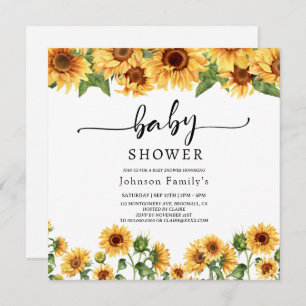 elgante Sunny baby shower de tournesol invitation