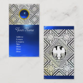 ELGF, blauwe saffier Visitekaartje (Voorkant / Achterkant)