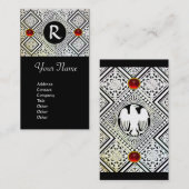 ELGF-MONOGRAM, heldere RODE RUBY Visitekaartje (Voorkant / Achterkant)