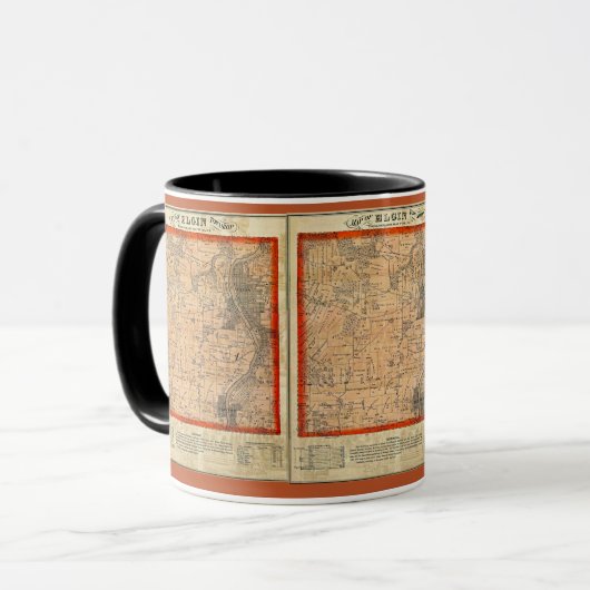 Elgin Illinois 1871 Map Mok (Voorkant links)