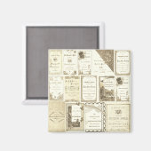 Elgin Illinois 1880's Club nodigt Sepia Paper uit Magneet (Voorkant / Achterkant)