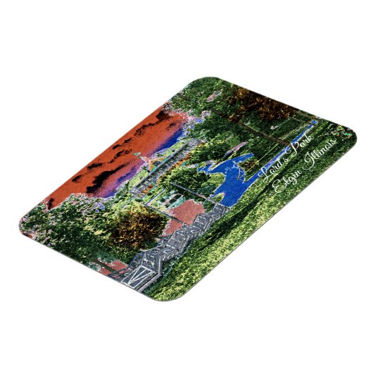 ELGIN ILLINOIS LORDS PARK PAVILION 1920'S ART UITZ MAGNEET (Linkerzijde)