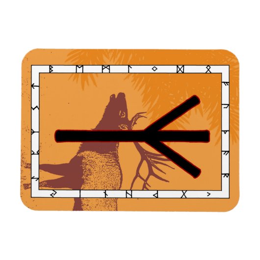 Elhaz Rune Magnet – Bescherming! Magneet (Horizontaal)