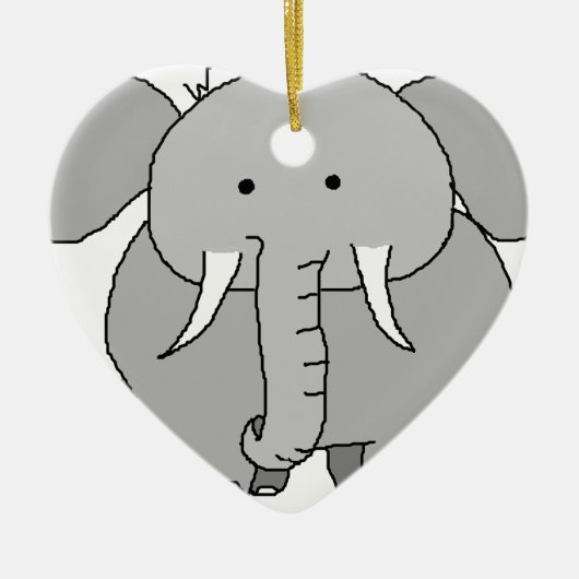 Eli de Elephant Keramisch Ornament (Voorkant)