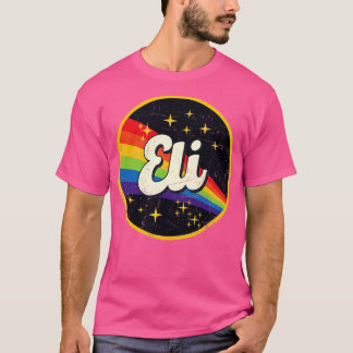 Eli regenboog in ruimte  grunge stijl t-shirt