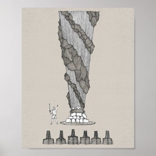 Elia op de berg Karmel - Vuur uit de hemel Poster (Voorkant)