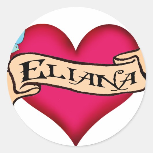 Eliana - Aangepaste hart Tattoo Ronde Sticker (Voorkant)
