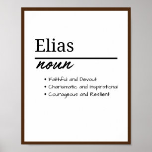 Elias, Jongen Gepersonaliseerde Naam Definitie Poster