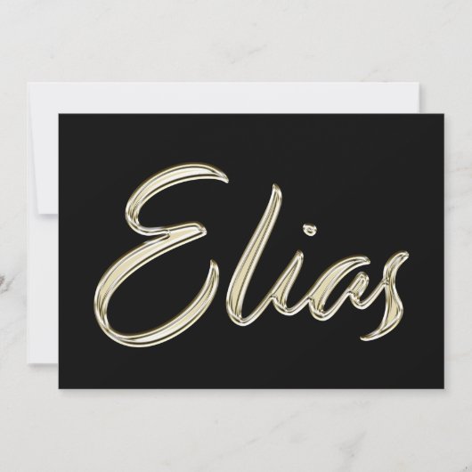Elias Name white gold Handwriting Karte Kaart (Voorkant)