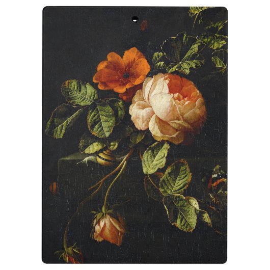 Elias van den Broeck, stil leven met Rozen Klembord (Achterkant)