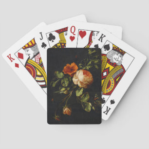 Elias van den Broeck, stil leven met Rozen Pokerkaarten