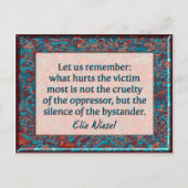 Elie Wiesel Bystander Quote Muurplaquette Briefkaa Briefkaart (Voorkant)