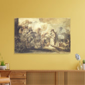 Eliezer en Rebecca bij The Well Canvas Afdruk (Insitu (Woonkamer))