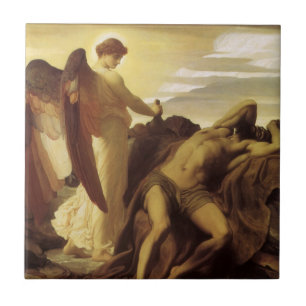 Elijah in de wildernis door Lord Frederic Leighton Tegeltje