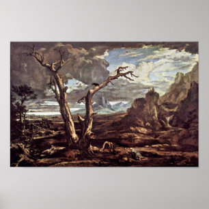 Elijah in de woestijn door Washington Allston Poster