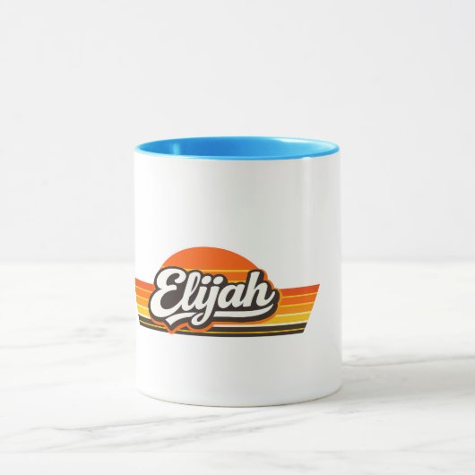 Elijah Retro Zonsondergang Naamontwerp Mok (Midden)