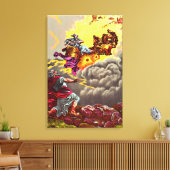 Elijah stijgt naar de hemel omwikkeld canvas (Insitu (Woonkamer))