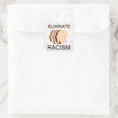 Elimineer racisme vierkante sticker (Tas)