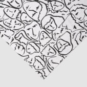 Elio's Shirt wordt in zwarte contouren op wit Tissuepapier (Detail)