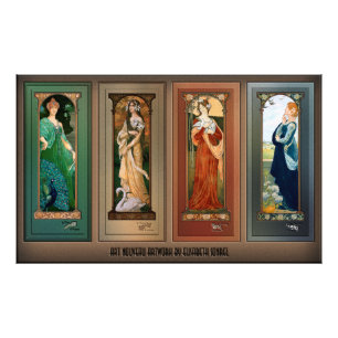 Élisabeth Sonrel Art Nouveau Maiden Bird Series Foto Afdruk