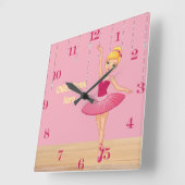 Elise Blonde Ballerina Horloge murale (Angle)