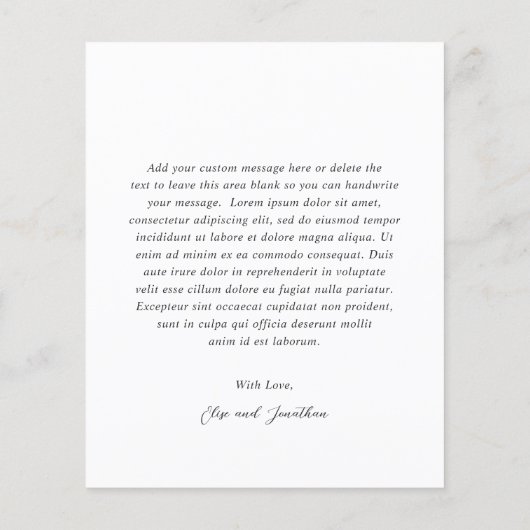 Elise Elegant Wedding Bedankt Card (Achterkant)