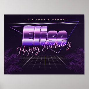 Elise Nom Vorname lila retro Poster Geburtstag