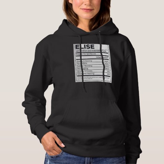 Elise Nutrition Information Problem Solution Hard Hoodie (Voorkant)
