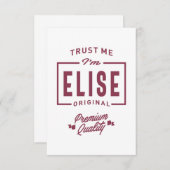Elise Personalized Name Birthday Gift RSVP Kaartje (Voorkant / Achterkant)