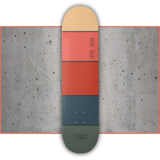 Elitaire dingen, vrolijke kleur retro gestreept skateboard