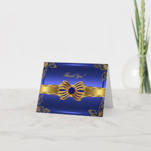 Elite Carte de remerciements Elegant Blue Gold