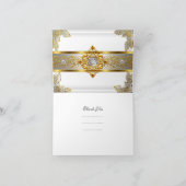Elite Carte de remerciements Elegant White Gold (Intérieur)