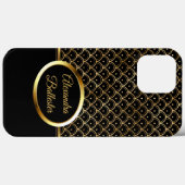 Elite Elegant Art Deco Gold Black Case-Mate iPhone Case (Achterkant (horizontaal))