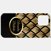 Elite Elegant Damask Art Deco Gold Black Case-Mate iPhone Case (Achterkant (horizontaal))