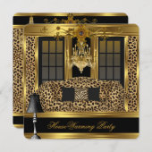 Elite Housewarming Party Chandelier Leopard Gold Kaart (Voorkant / Achterkant)