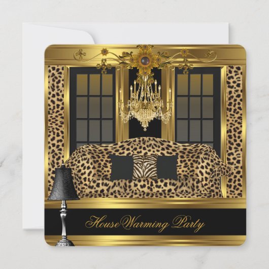Elite Housewarming Party Chandelier Leopard Gold Kaart (Voorkant)
