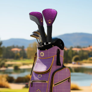 Elite levendige Paarse nep krokodil monogram Golfheadcover