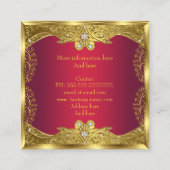 Elite Mode Designer Red Gold Diamonds Vierkante Visitekaartje (Achterkant)